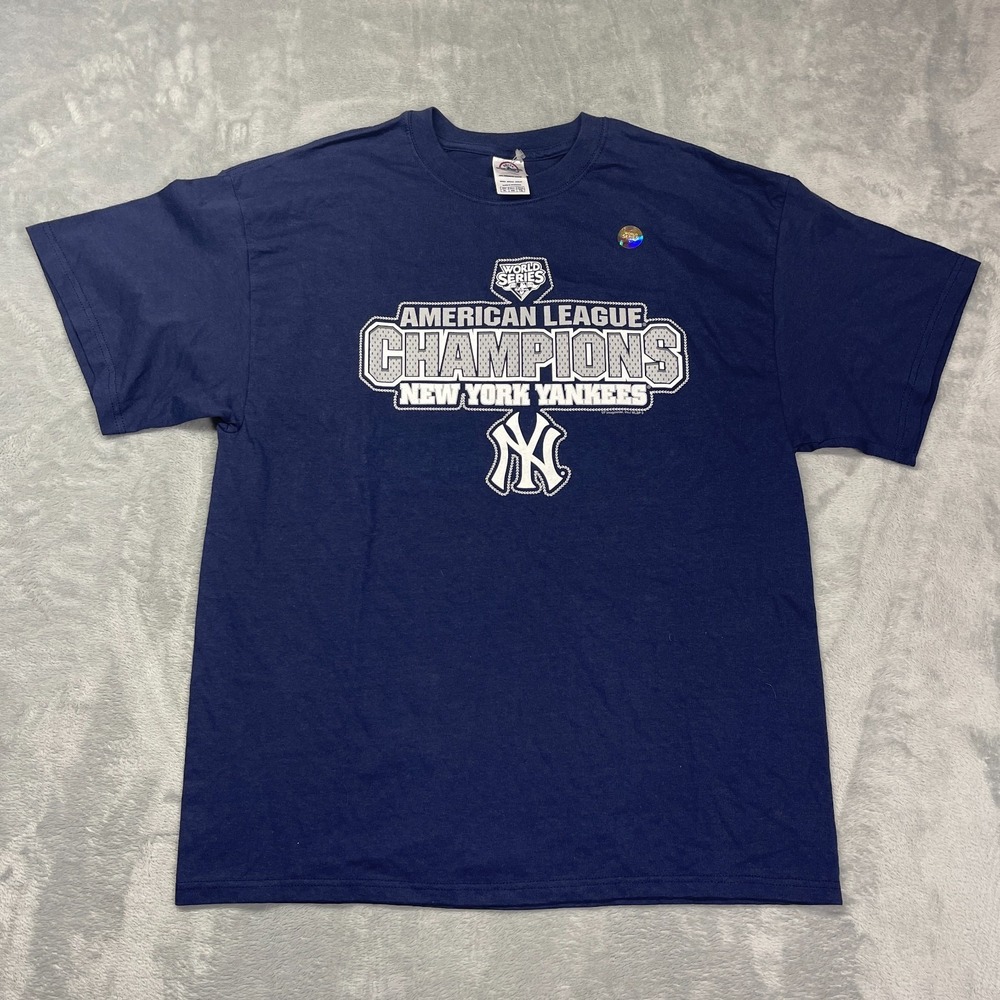 New York Yankees Shirt Mens XL Navy Delta MLB Baseball American League Champions